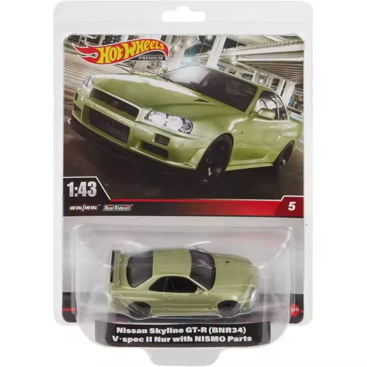 Hot Wheels Premium Coche Coleccionable Skyline GT-R (34) a Escala 1/43  Número 5 - 1