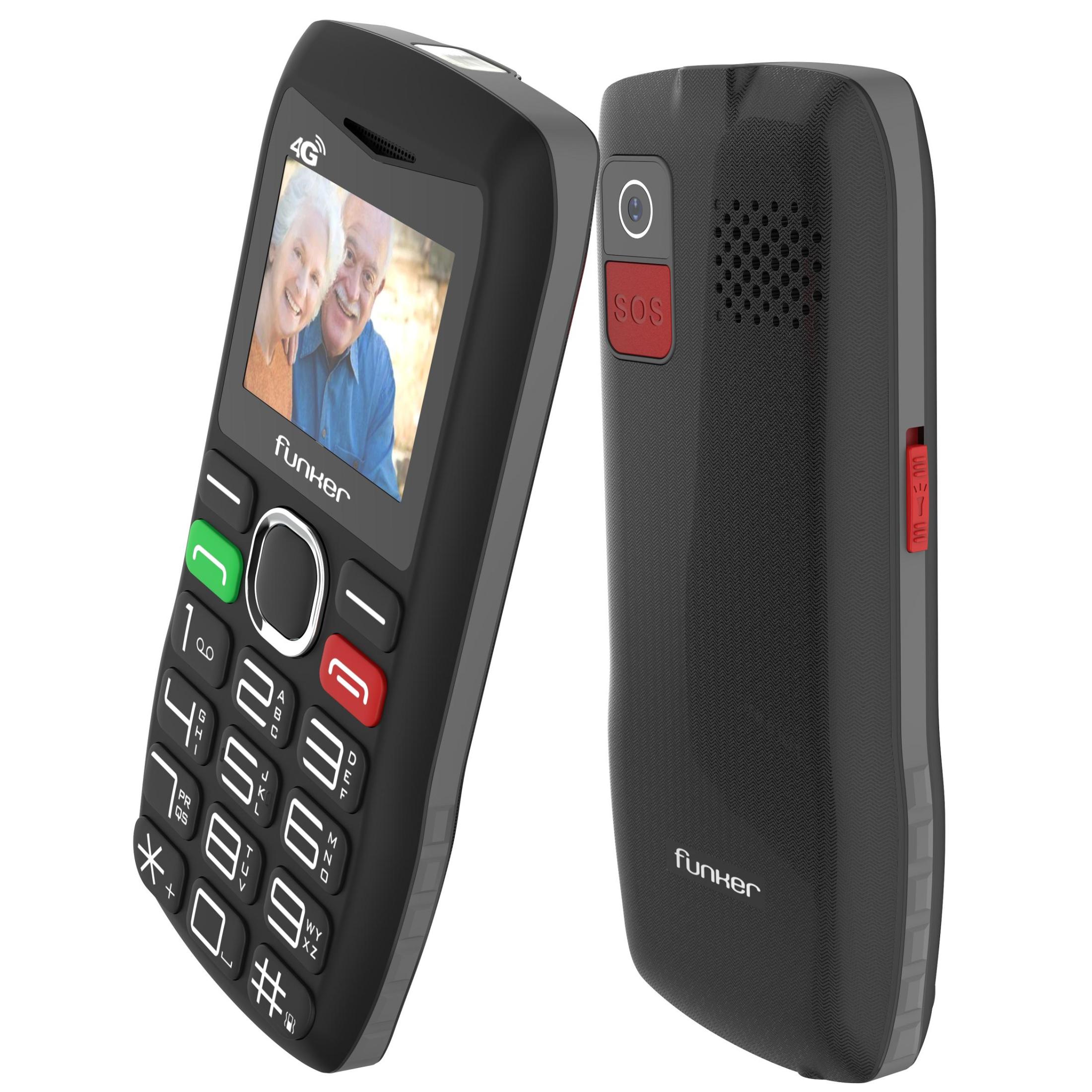 Funker C120 Classic - Teléfono Móvil para Personas Mayores con Botón SOS - Teclas Grandes y Volumen Alto -USB-C - Bateria 1000mAh - Pantalla Grande de 1,8 Pulgadas - Fácil de Usar