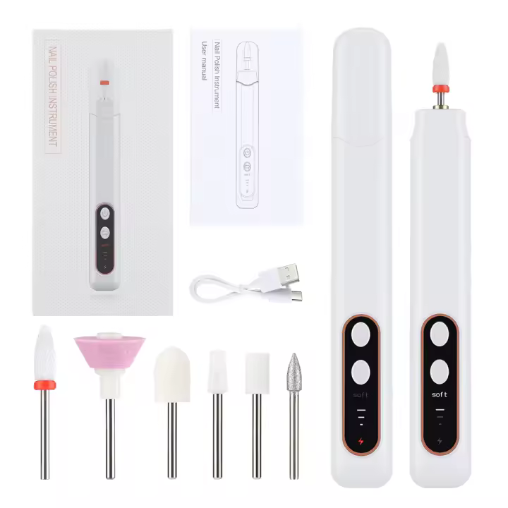 Taladro Eléctrico Profesional Para Manicura Y Pedicura Con Conjunto De Cuchillas De Pulido Portátil Herramienta De Millado Para Uñas - 1