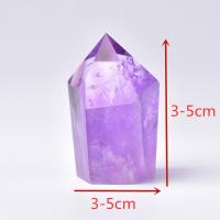 Varita De Ametista Natural 1PC Cuernos De Cuarzo Reiki Energía De Cristal Decoración De Hogar Torre De Piedra Para Decoración De Estudio Sala De Estar Y Dormitorio - details 0