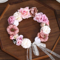 Corona De Flores Artificiales Para Novia Y Mujeres Adorno De Cabeza De Novia Diadema De Flores Tamaño M Accesorio Para El Cabello De Fiesta - details 1