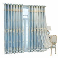 Cortinas De Lujo Doble Capa Bordadas 3D Con Reliefo Para Sala De Estar Dormitorio Comedor Elegantes Con Alta Sombreadura Para Ventanas De Café - details 4