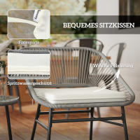 Conjunto de muebles de Jardín, muebles de salón de Balcón al Aire Libre, asientos 2, Juego de 3 piezas With 2 Sillas, Mesa Auxiliar, Weather-Resistant Jardín tumbonas de Jardín, Terraza Balcón - details 4