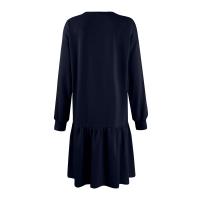 Vestido De Mujer Otoño Manga Larga Pullover Cuello Redondo Rib Knit Patchwork Suéter Cómodo Casual Mini Vestidos Estilo Vintage - details 36