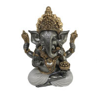 CAPRILO REGALOS & DECORACIÓN Figura Decorativa Oriental de Resina "Ganesha Sentada con Cuenco ". Adornos y Esculturas. Decoración Hogar. Regalos Originales. 13,50 x 10 x 17 cm - details 0