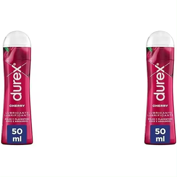 Durex Lubricante Cherry, Dulce y Placentero, 50 ml (Paquete de 2) - ubricante apto para sexo vaginal, anal y oral - 1