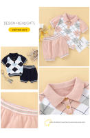 Conjunto de ropa de Verano para niños, camiseta de manga short with Cuello de Tortuga y pantalones cortos, trajes de Algodón para niños de 0 a 18 meses - details 1