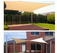 Vela de Sombra Rectangular Impermeable de 2x3m, Tela de Sombra Impermeable para jardín y Terraza, protección UV, Blanco Lechoso - details 2