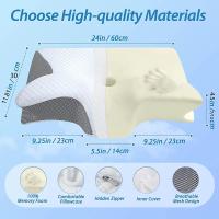 Almohada De Espuma De Memoria Para El Cuello 2 En 1 Ergonómica Ortopédica Almohada De Soporte Contorneado Para Dolor De Cuello Decorativa Viaje Cama - details 2