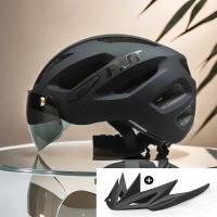 PJT Casco De Bicicleta LED Recargable Con Visera Gafas De Sol Para Hombres Helmets De Ciclismo MTB Y Carretera Con Protección Solar - details 13