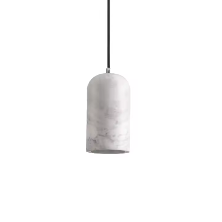 Lámpara Colgante de Mármol Blanco Diametro 9cm para Bombilla E27 220V - Diseño Moderno y Elegante - Ideal para Salón, Comedor, Dormitorio - Marca DEMASLED - 1