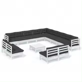 VIDAXL 3096894 conjunto de muebles exteriores para terrazas y jardines en color gris antracita y blanco vida xl - 1