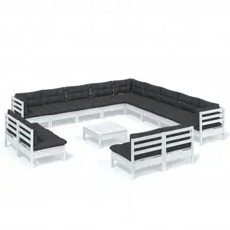 VIDAXL 3096894 conjunto de muebles exteriores para terrazas y jardines en color gris antracita y blanco vida xl - 1