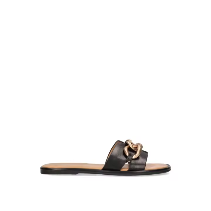 SANDALIA DETALLE CADENA ETIKA ARENISCO 10025 MUJER, NEGRO - 1