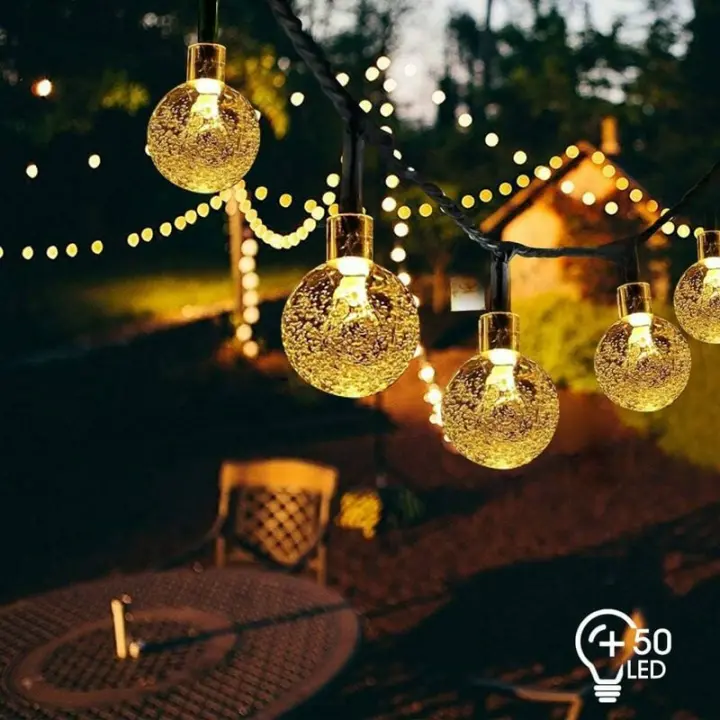Guirnalda guinguette solar blanca 7M 50 LEDs - 1
