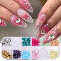 12 Grillas De Corazones Para Arte De Uñas Transparentes Piedras De Resina Joyería De Perlas Decoración De Manicura Rhinestone - details 2