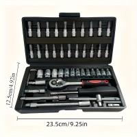 Juego De Llaves De Fijación De 46 Piezas Para Coche Motocicleta Bicicleta Herramientas De Reparación Combinadas Llaves De Fijación De Manga Destornilladores - details 3