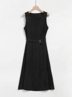 Vestido A-line Elegante Para Mujer REALEFT Sin Mangas Cuello Cuadrado Casual Largo De Verano Con Cinturones Polyester - details 28