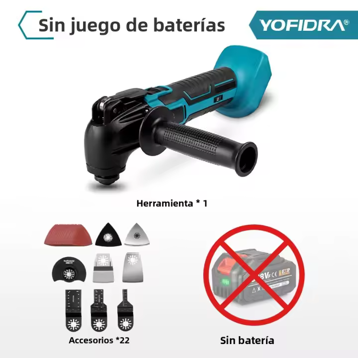 YOFIDRA Herramienta Multi Función Oscilante 600W 20000PM Para Corte De Madera Y Trabajar Con Batería De 21V 18V Herramienta Eléctrica Para DIY En El Hogar - 1