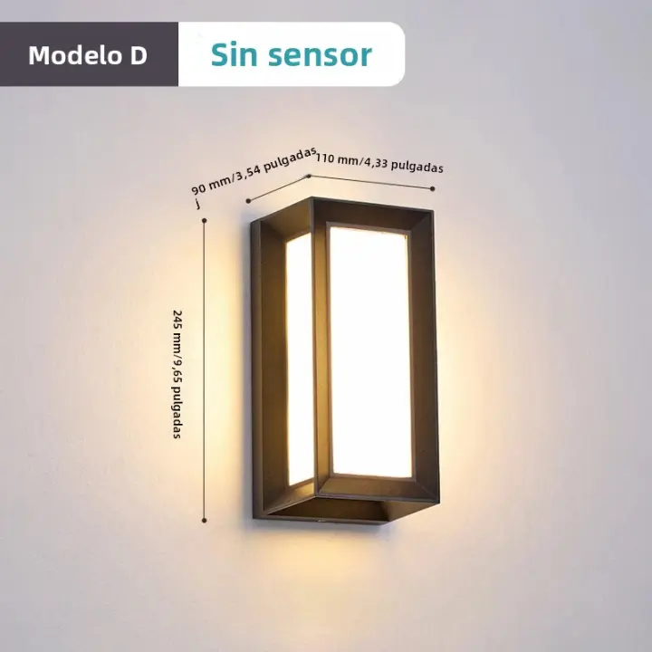 Lámpara De Pared Exterior LED Impermeable IP66 Con Sensor De Movimiento Iluminación Moderna Para Porche Balcón Jardín - 1
