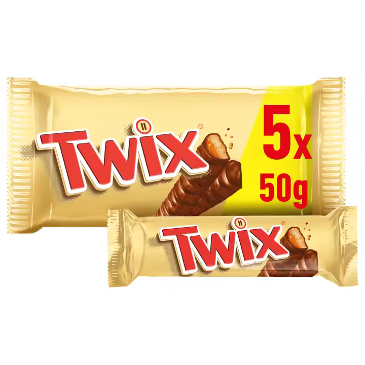 Twix Barritas de Chocolate con Leche, galleta y caramelo, 9 Pack de 5 x 50g - 1