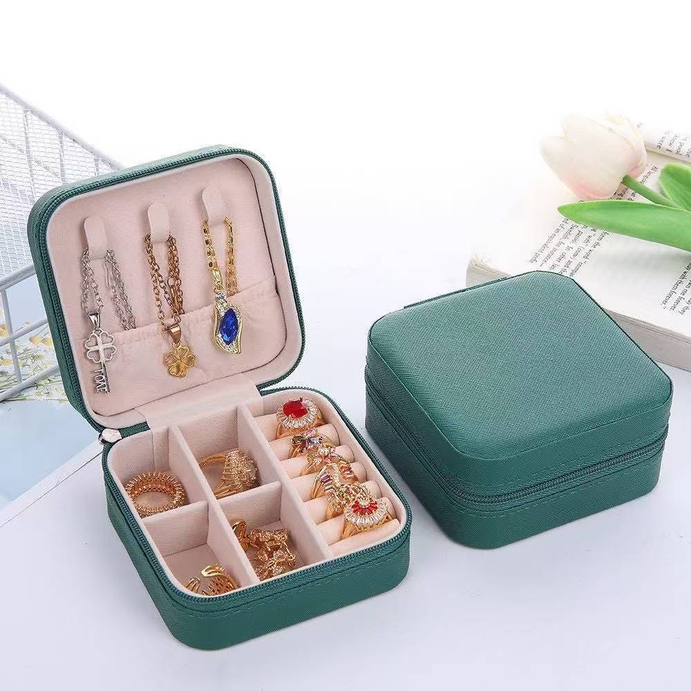 Joyero de viaje Organizador de joyas para mujer con cierre de cremallera para collares, pulseras, anillos y pendientes