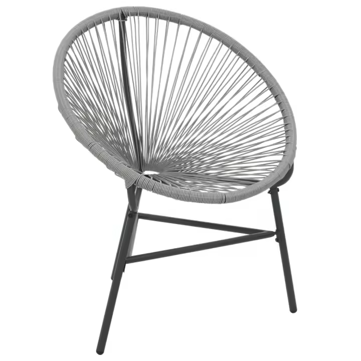 Silla Redonda de cuerdas de Jardín sintético Gris - 1
