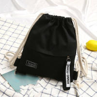 Mochila De Lona Para Escuela Con Cordones Doble Hombro Mochila Casual Para Hombres Y Mujeres Bolsa De Viaje Portátil Con Bolsillo - details 3
