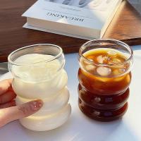 Taza De Vidrio Transparente Para Café Leche Jugo Y Té Estilo Retro Uso Doméstico Corrugada Resistente Al Calor - details 3