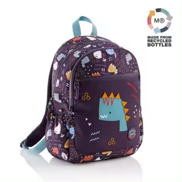 Miquelrius Mochila Triple Fun Dino Pergamino - Triple Compartimento - Diseño Divertido - Resistente - Ideal para Niños - 1