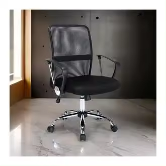 Silla de oficina Kibo ajustable + giratoria negro 102x60x58 cm - 1