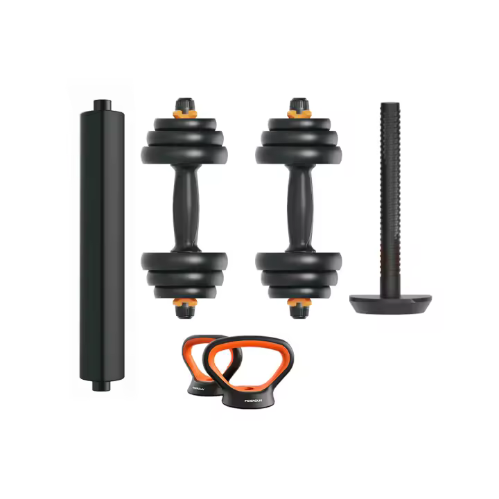 Kit de pesas V2 20Kg Xiaomi Fed: mancuernas (pesos + barras) + barra + pesa rusa - 1