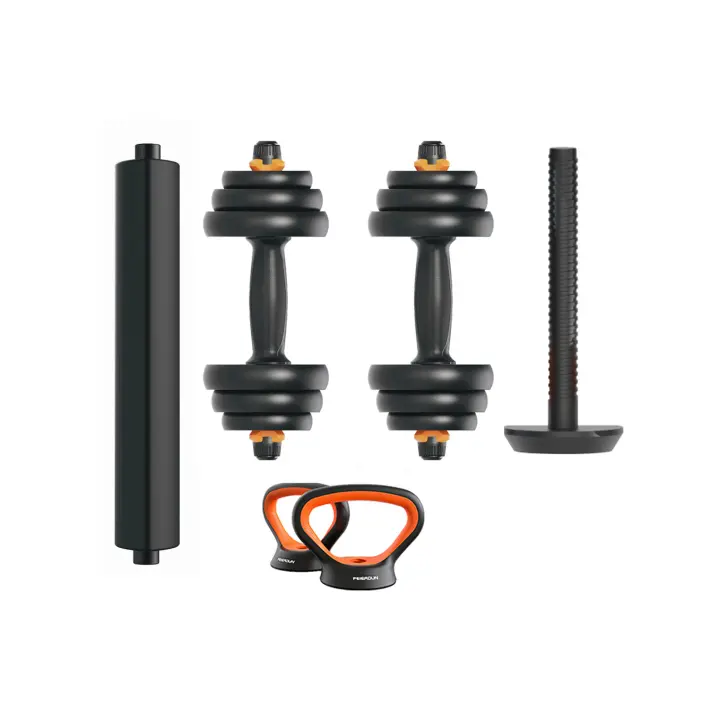 Kit de pesas V2 20Kg Xiaomi Fed: mancuernas (pesos + barras) + barra + pesa rusa - 1