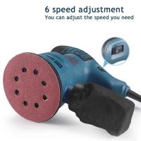 Bricolaje Eléctrico 300W Mecanismo De Eje Asimétrico 6 Velocidades Ajustables 5 Pulgadas 125mm Máquina De Pulido De Coche Con Caja De Polvo Para Madera Y Bricolaje - details 1