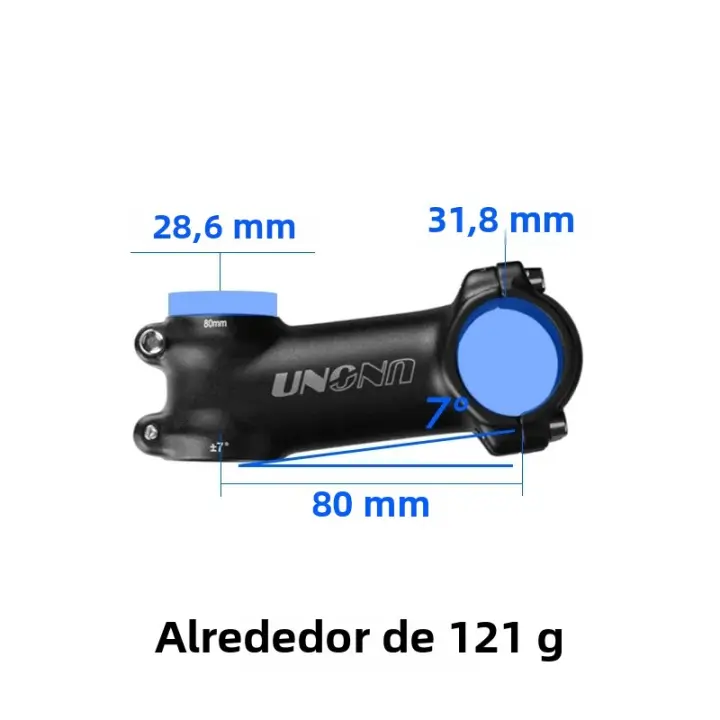 UNO Tímulo De Bicicleta Ultraligero 7/17 Grados MTB Ruta 31.8mm 60/70/80/90/100/110/120/130mm Piezas De Poder Para Montaña MTB - 1