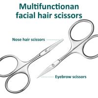 Tijeras Profesionales Para Cejas Con Hoja Curva De Acero Inoxidable Herramienta De Precisión Para Eliminar Pelo De Cejas Y Nariz - details 0