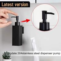 Dispensador de jabón montado en la pared de acero inoxidable 304 para la decoración del hogar (negro) - details 0