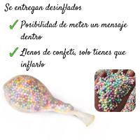 Globos de Cumpleaños con Confeti Coloridos, Paquete de 10 Unidades.. Globos Transparentes para Decoración Fiestas de Cumpleaños, Bodas, Aniversarios y Celebraciones - details 0
