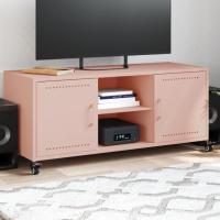 vidaXL Mueble de TV acero 100,5x39x43,5 cm en color Rosa/Verde/Blanco y más | almacenamiento funcional diseño moderno para baño dormitorio sala - details 0