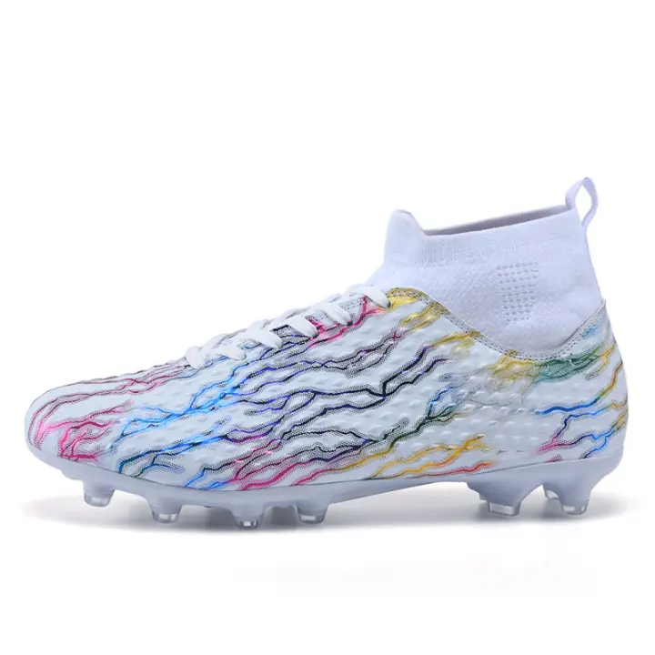 Tacos de fútbol para hombres, zapatos de fútbol con punta para jóvenes, botas de fútbol para exteriores e interiores, tacos altos - 1
