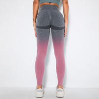 Leggings De Yoga Para Mujer Con Gradiente De Color Y Levantamiento De Glúteos Pantalones De Running Fitness Secado Rápido Talla True Leggings De Cintura Elástica De Nylon - details 32