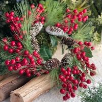 Rama Artificial De Bayas Navideñas Para Adorno De Árbol De Navidad Decoración De Fiesta De Boda Rojo PVC Útil En Aniversarios Y Exhibiciones - details 2