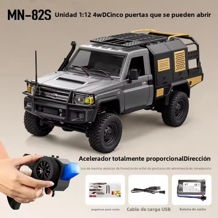 Coche RC 1:12 JJRC MN82/MN82S Retro Simulación Completa LC79 RTR 2.4G 4WD Motor 280 Juguetes De Camión Pickup Control Remoto Para Niños - 1
