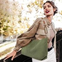 Bolso de mano de pana para mujer con cremallera, bolsos de hombro de gran capacidad con correa ajustable y bolsillos - details 4