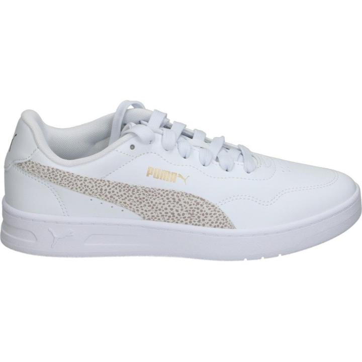 Puma. |   Puma court lally topcat sneakers for women – white sneakers with animal print details – leopard print – lace-up sneakers – casual style – comfortable and versatile – model 406059-02