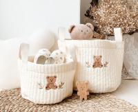 Bolsa De Diaper Para Bebé INS Con Bordado De Oso Hermoso Organizador De Almacenamiento Para Pañales Juguetes Mami Nueva - details 5