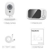 Monitor De Bebé Con Video 3.5'' 2.4G Audio Bidireccional Visión Nocturna Cámara De Seguridad Temperatura LCD Portátil Recargable - details 13