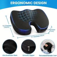 Cojín De Asiento De Memoria De Algodón Para Coche Oficina Salud Y Belleza Almohadilla De Caderas Adultos Lavable a Mano - details 1