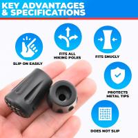 1-10Pc Punta De Bastón Antideslizante De Goma Para Palas De Trekking Protección Duradera Para Bastones De Caminar Accesorios De Bastón - details 6