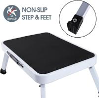 ARISE SHOP-Taburete plegable de metal con escalera portátil de 1 escalón, taburete plegable antideslizante con plataforma de goma antideslizante, taburetes de capacidad de 330 libras para adultos, niños, cocina, inodoro, baño, campamento, oficina, - details 7